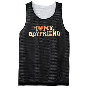 I Love My Boyfriend Groovy Retro I Red Heart My Boyfriend Bf Mesh Reversible Basketball Jersey Tank