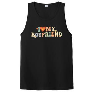 I Love My Boyfriend Groovy Retro I Red Heart My Boyfriend Bf PosiCharge Competitor Tank