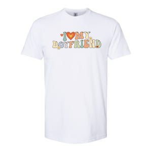 I Love My Boyfriend Groovy Retro I Red Heart My Boyfriend Bf Softstyle CVC T-Shirt