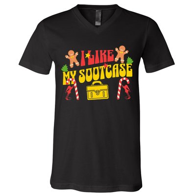 I Like My Suitcase Funny Sootcase Viral Meme V-Neck T-Shirt