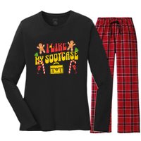 I Like My Suitcase Funny Sootcase Viral Meme Women's Long Sleeve Flannel Pajama Set 