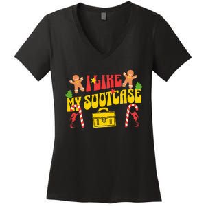 I Like My Suitcase Funny Sootcase Viral Meme Women's V-Neck T-Shirt