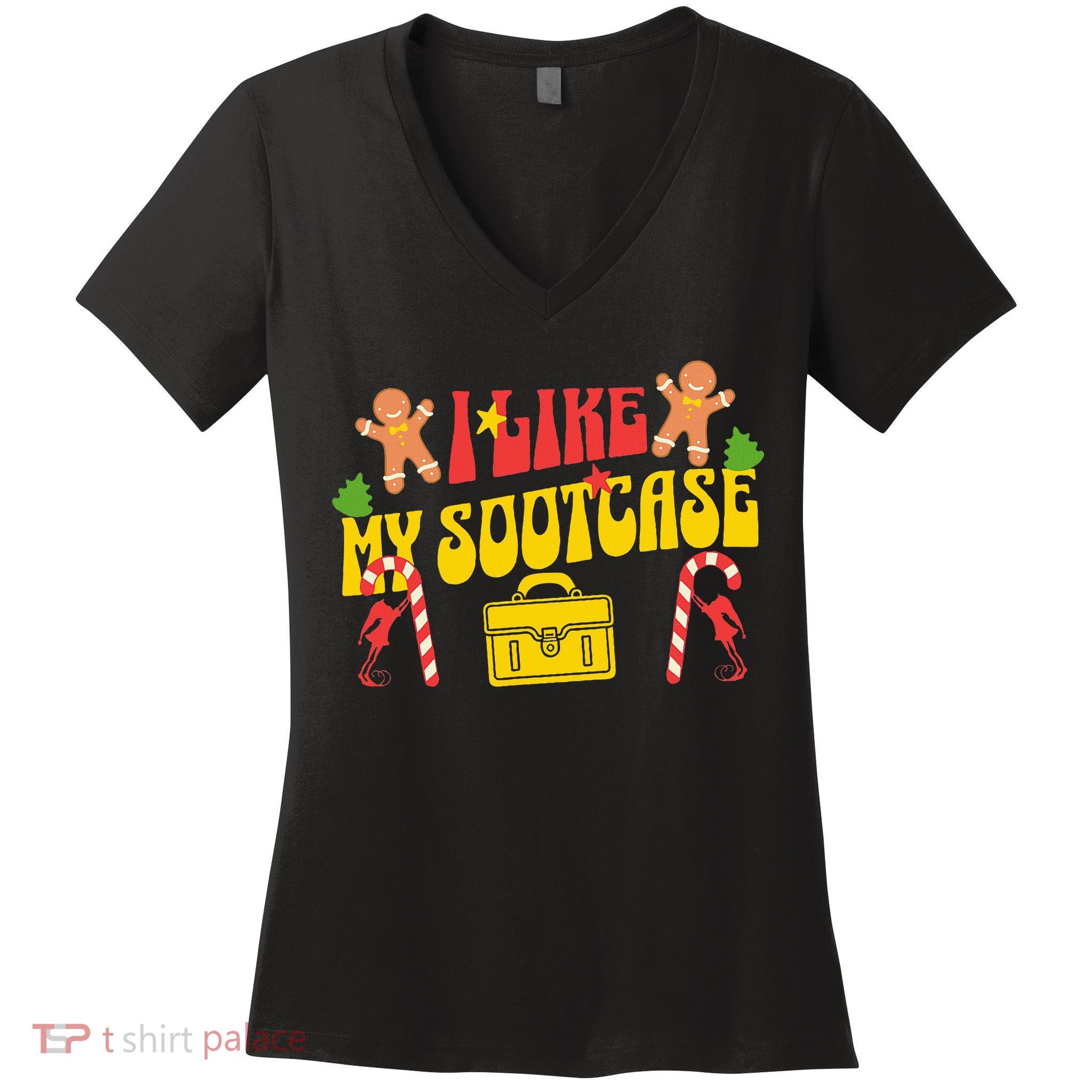 I Like My Suitcase Funny Sootcase Viral Meme Women's V-Neck T-Shirt
