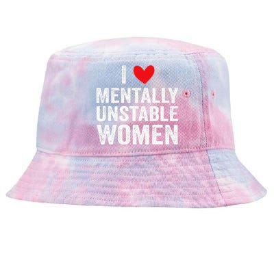 I Love Mentally Unstable Funny Ironic Meme Tie-Dyed Bucket Hat