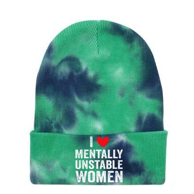 I Love Mentally Unstable Funny Ironic Meme Tie Dye 12in Knit Beanie