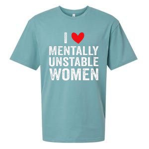 I Love Mentally Unstable Funny Ironic Meme Sueded Cloud Jersey T-Shirt