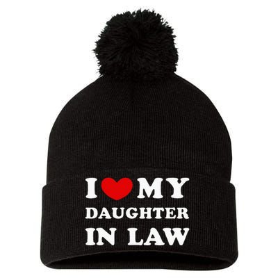 I Love My Daughter In Law Pom Pom 12in Knit Beanie