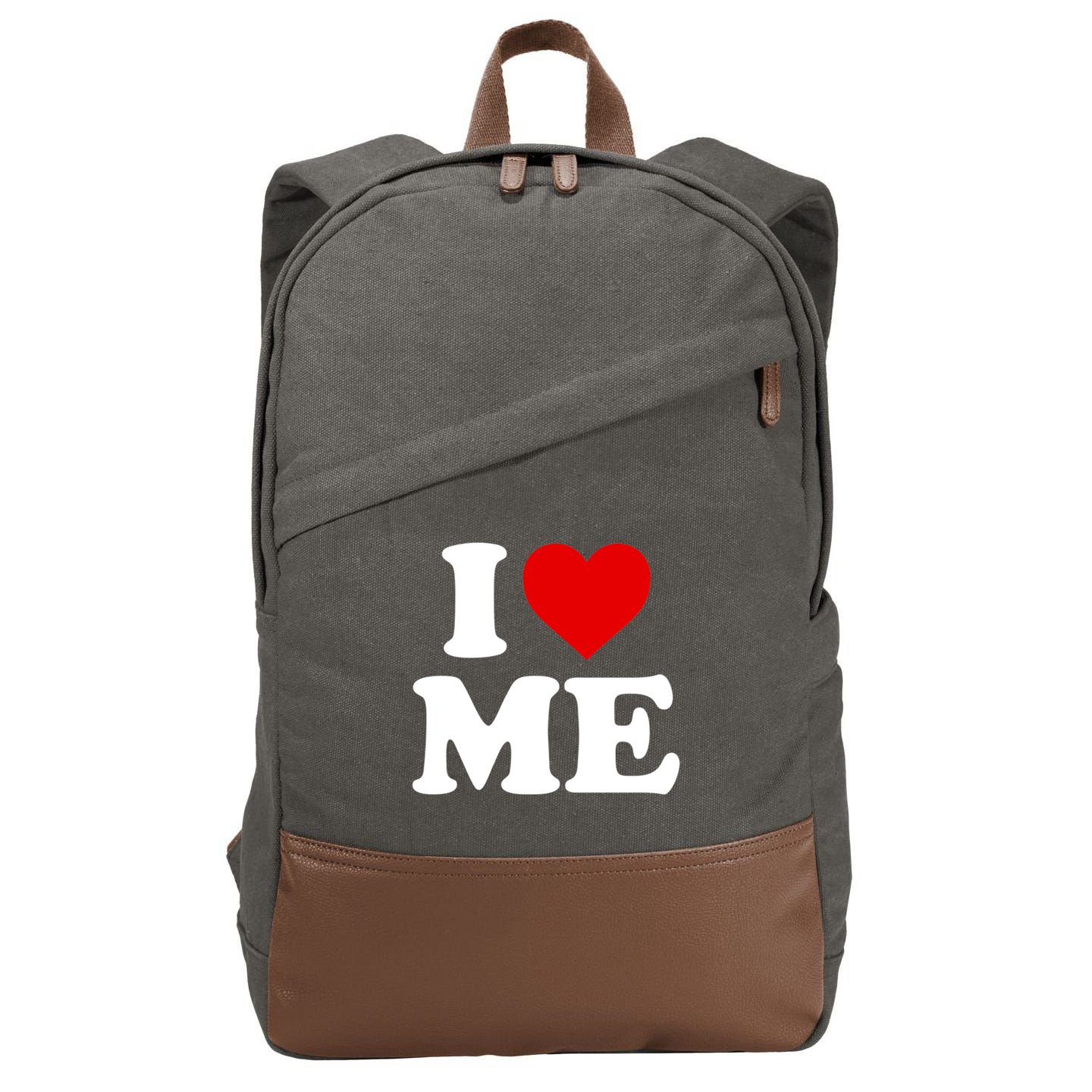 I Love Me Heart Maine Gift Cotton Canvas Backpack