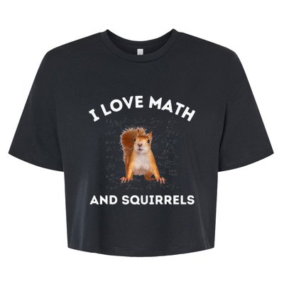 I Love Math And Squirrels Squirrel Lover Algebra Teacher Bella+Canvas Jersey Crop Tee