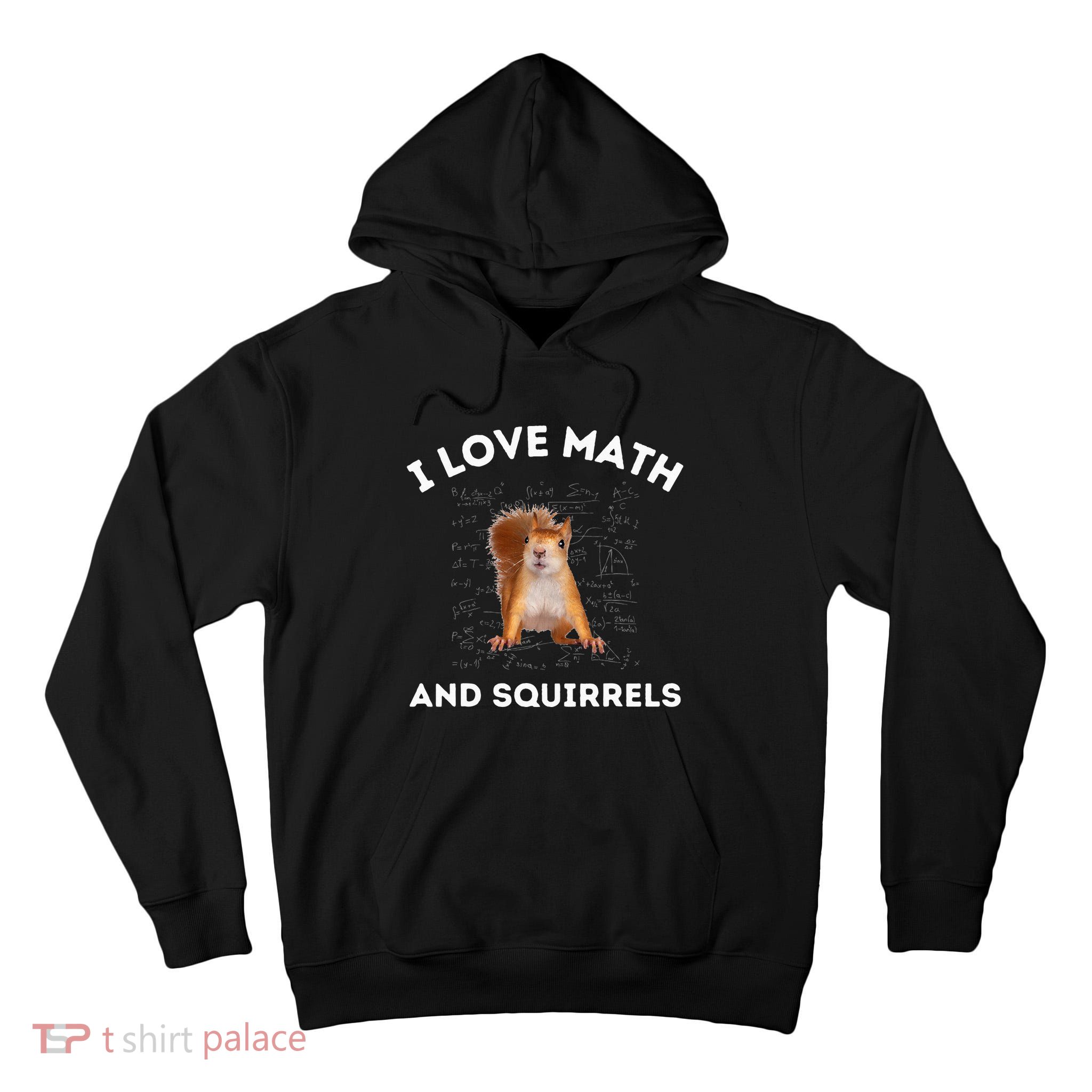 I Love Math And Squirrels Squirrel Lover Algebra Teacher Tall Hoodie