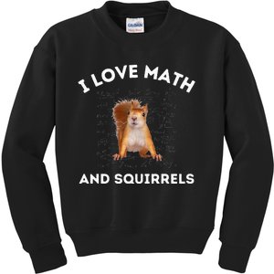 I Love Math And Squirrels Squirrel Lover Algebra Teacher Kids Sweatshirt