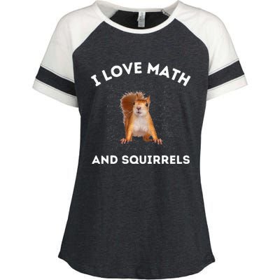 I Love Math And Squirrels Squirrel Lover Algebra Teacher Enza Ladies Jersey Colorblock Tee