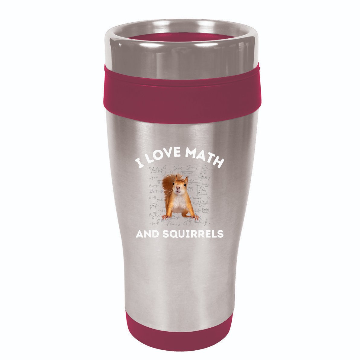 I Love Math And Squirrels Squirrel Lover Algebra Teacher 16oz Travel Tumbler
