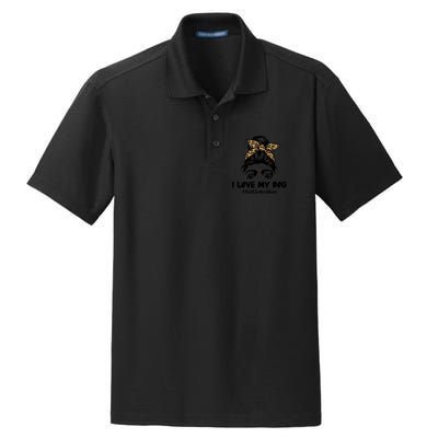 I Love My Dog Irish Setter Mom Messy Bun Hair Mom Life Gift Dry Zone Grid Polo
