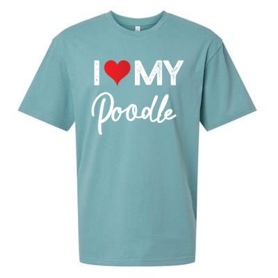 I Love My Poodle Red Heart Gift Beloved Valentines Day Great Gift Sueded Cloud Jersey T-Shirt