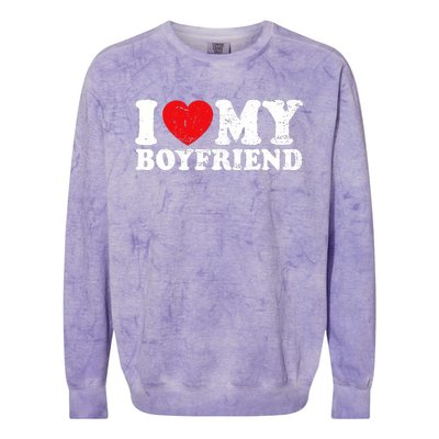 I Love My Boyfriend I Heart My Boyfriend Bf Colorblast Crewneck Sweatshirt