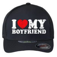 I Love My Boyfriend I Heart My Boyfriend Bf Flexfit Unipanel Trucker Cap