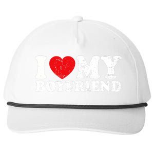 I Love My Boyfriend I Heart My Boyfriend Bf Snapback Five-Panel Rope Hat