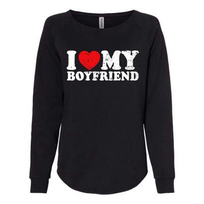 I Love My Boyfriend I Heart My Boyfriend Bf Womens California Wash Sweatshirt