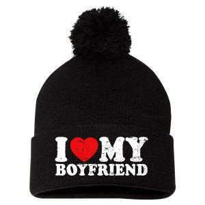 I Love My Boyfriend I Heart My Boyfriend Bf Pom Pom 12in Knit Beanie