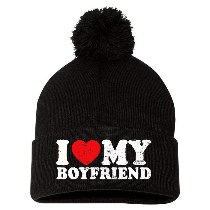 I Love My Boyfriend I Heart My Boyfriend Bf Pom Pom 12in Knit Beanie