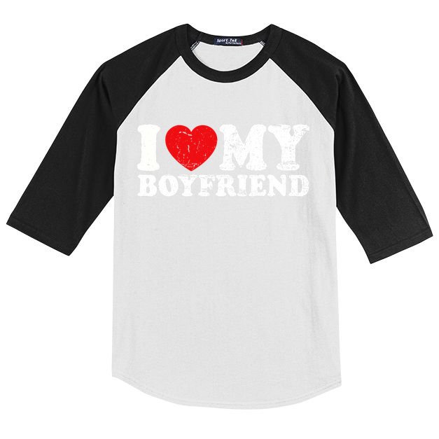I Love My Boyfriend I Heart My Boyfriend Bf Kids Colorblock Raglan Jersey