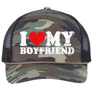 I Love My Boyfriend I Heart My Boyfriend Bf Retro Rope Trucker Hat Cap