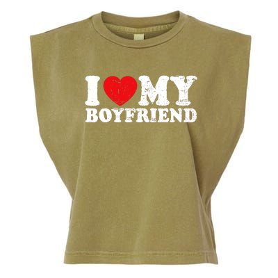 I Love My Boyfriend I Heart My Boyfriend Bf Garment-Dyed Women's Muscle Tee