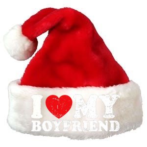 I Love My Boyfriend I Heart My Boyfriend Bf Premium Christmas Santa Hat