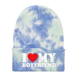 I Love My Boyfriend I Heart My Boyfriend Bf Tie Dye 12in Knit Beanie