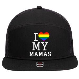 I Love My Mamas Mothers Day 7 Panel Mesh Trucker Snapback Hat