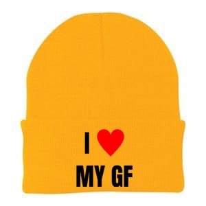 I Love My GF Girlfriend Heart Knit Cap Winter Beanie