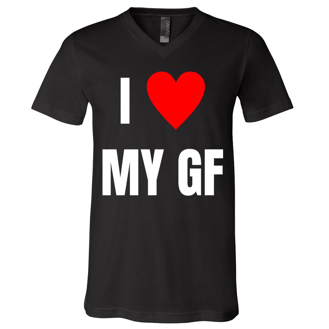 I Love My GF Girlfriend Heart V-Neck T-Shirt