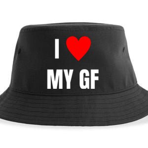 I Love My GF Girlfriend Heart Sustainable Bucket Hat