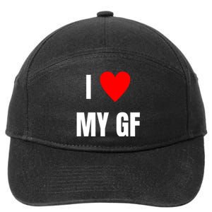 I Love My GF Girlfriend Heart 7-Panel Snapback Hat