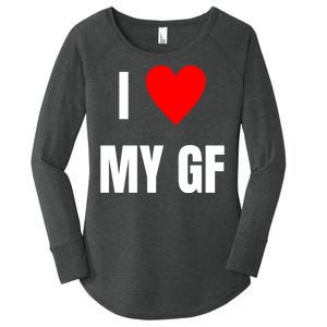 I Love My GF Girlfriend Heart Women's Perfect Tri Tunic Long Sleeve Shirt