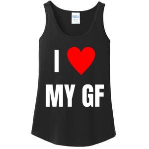 I Love My GF Girlfriend Heart Ladies Essential Tank