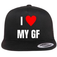 I Love My GF Girlfriend Heart Flat Bill Trucker Hat