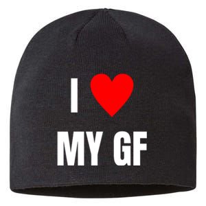 I Love My GF Girlfriend Heart Sustainable Beanie