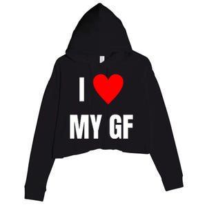 I Love My GF Girlfriend Heart Crop Fleece Hoodie