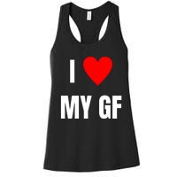 I Love My GF Girlfriend Heart Women's Racerback Tank