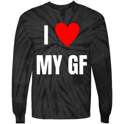 I Love My GF Girlfriend Heart Tie-Dye Long Sleeve Shirt