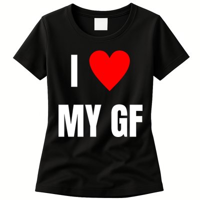 I Love My GF Girlfriend Heart Womens T-Shirt