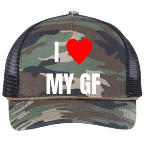 I Love My GF Girlfriend Heart Retro Rope Trucker Hat Cap