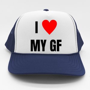 I Love My GF Girlfriend Heart Trucker Hat