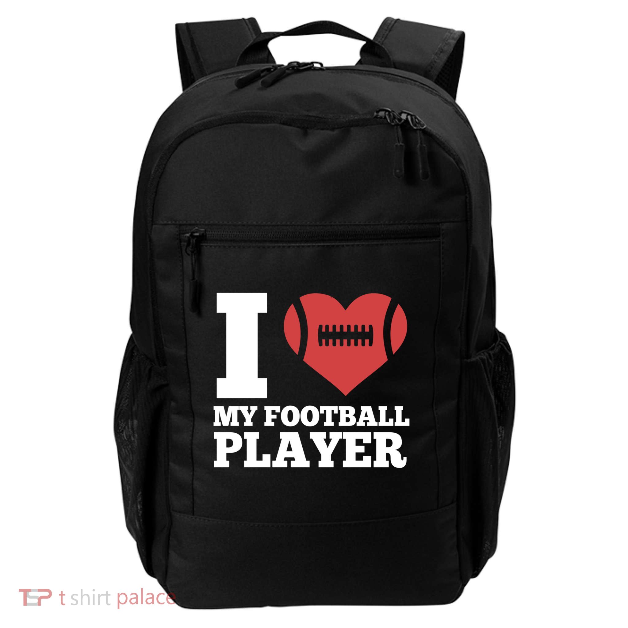 I Love My Football Player For Football Dad Or Mom Gift Backpack