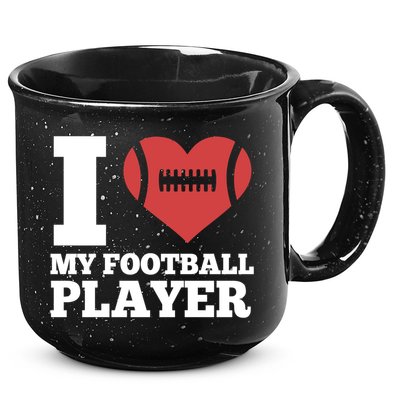 I Love My Football Player For Football Dad Or Mom Gift 15oz Campfire Ceramic Mug