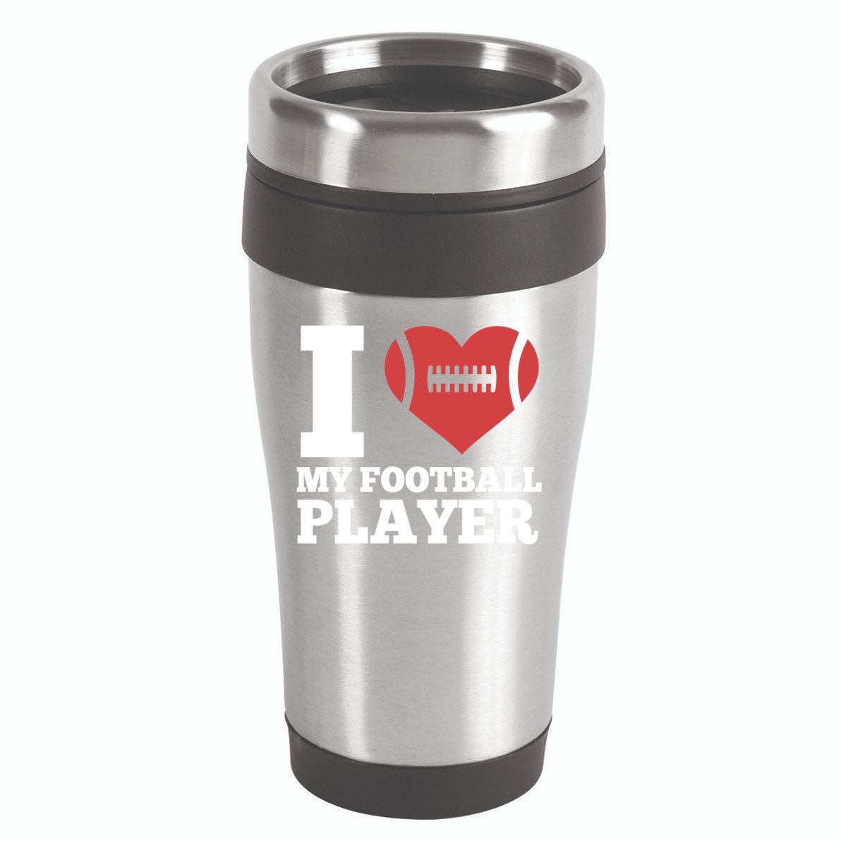 I Love My Football Player For Football Dad Or Mom Gift 16oz Travel Tumbler