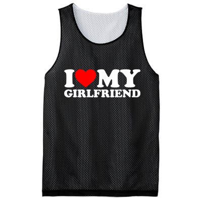 I Love My Girlfriend I Heart My Girlfriend GF Mesh Reversible Basketball Jersey Tank