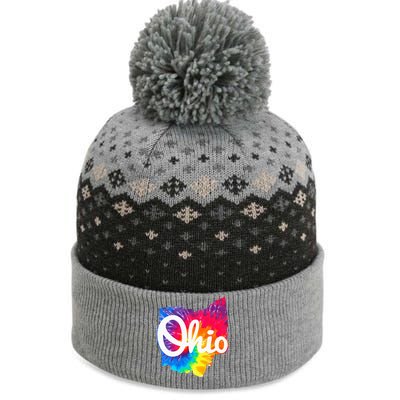 I Love My Ohio Home Script Ohio The Baniff Cuffed Pom Beanie